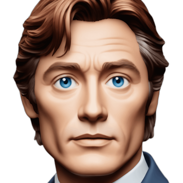 Alain delon futuristic detective blue eyes red hair emoji