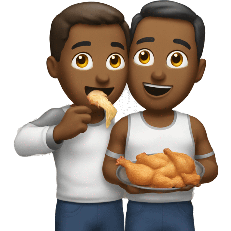 costco guys eating a chicken bake emoji