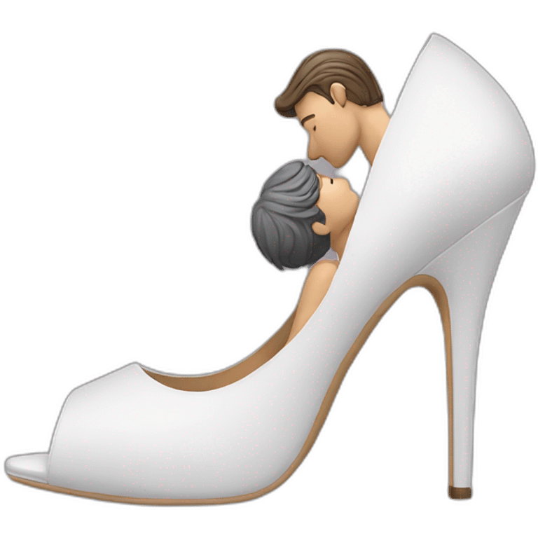 Man kissing woman shoe emoji