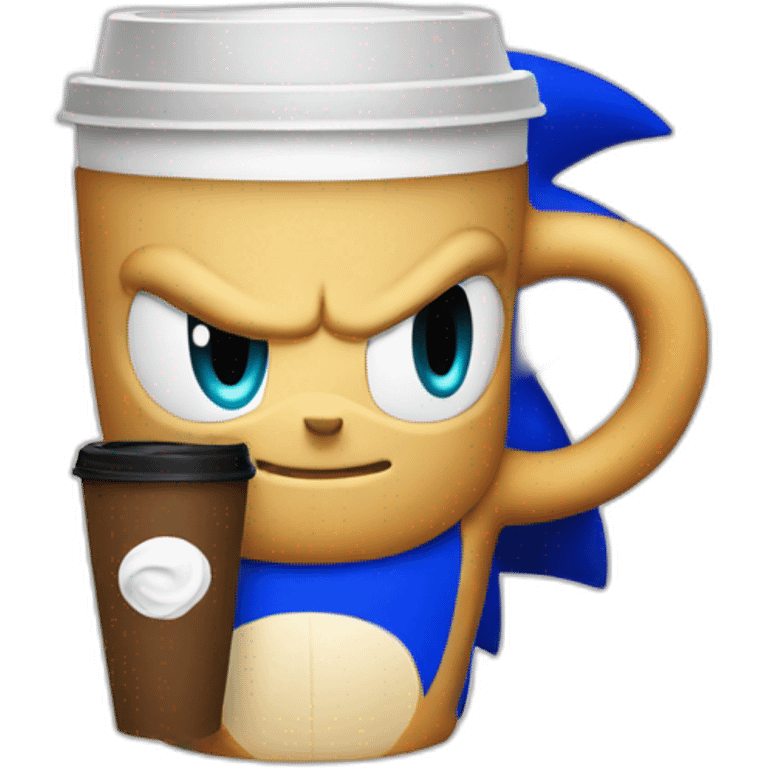 Sonic with coffee emoji