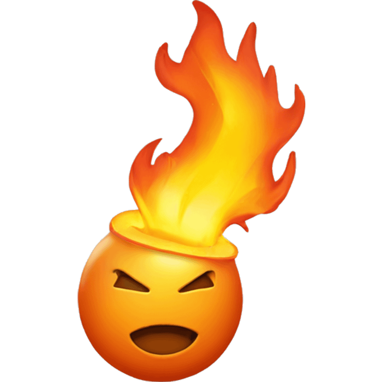 orange ball on fire flying through the air emoji