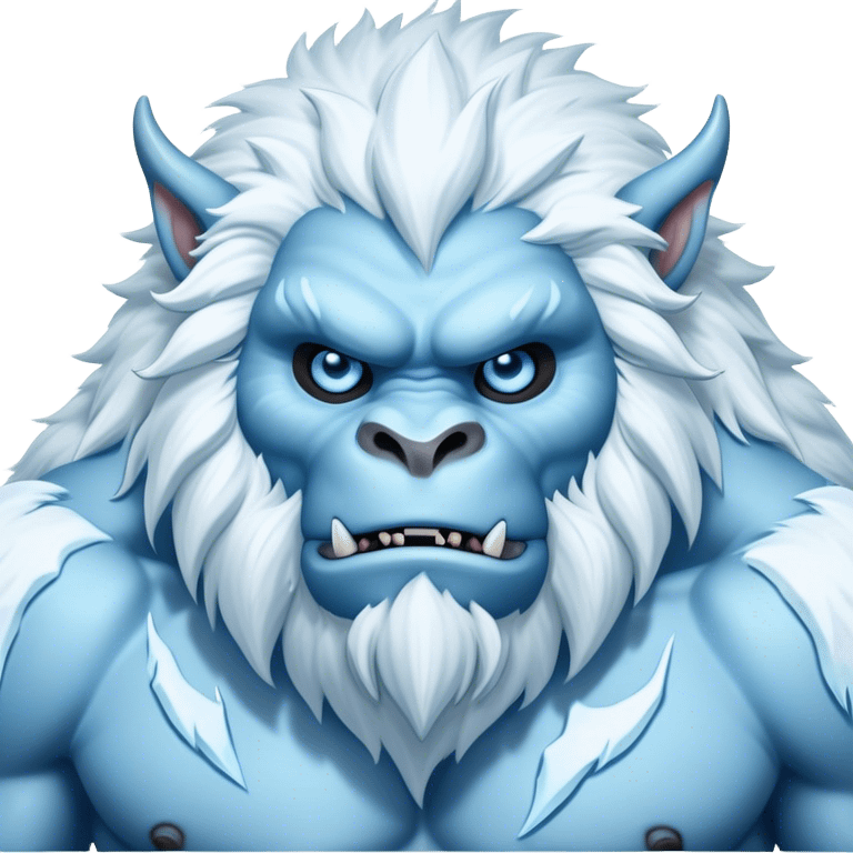 Cinematic Realistic WoW Yeti Portrait, depicted as a majestic, colossal creature of the frozen wilds, with thick, shaggy fur in pristine icy white and subtle pale blue highlights. His powerful, muscular frame and piercing ice-blue eyes exude ancient wisdom and raw strength. Rendered with lifelike texture and natural frosty lighting, high shine, noble and imposing, capturing the essence of a legendary yeti guardian. emoji