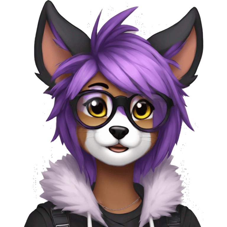 Edgy cute modern punk techwear anthro furry animal sona by Falvie, LiLaiRa, AngieWolf emoji