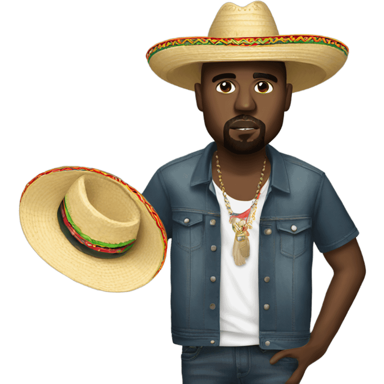  kanye west with a sombrero and maracas  emoji