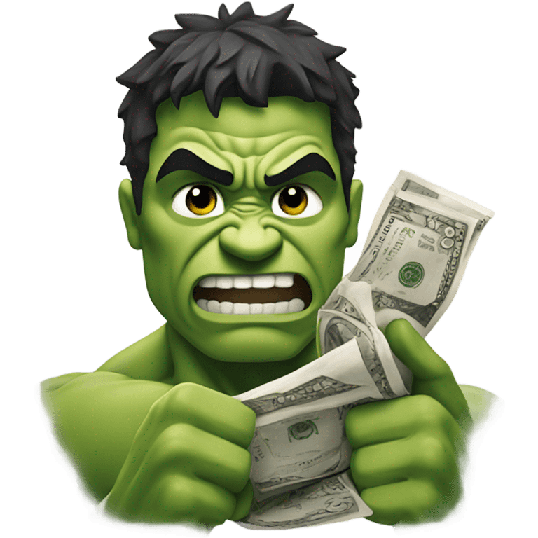 Hulk holding money emoji