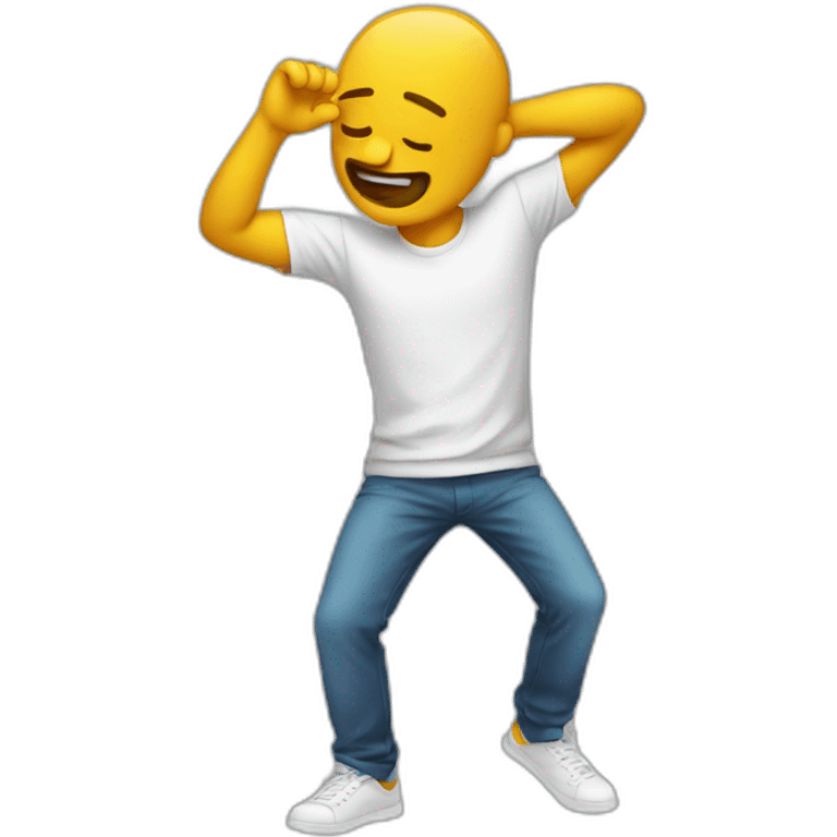 man doing dab emoji