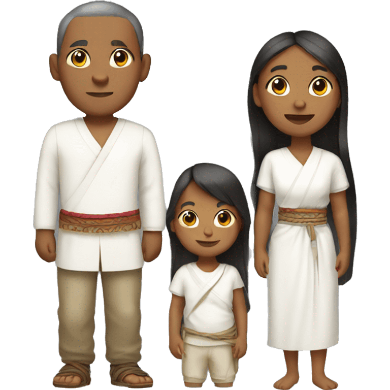 Kogui indigenous family in white clothing  emoji