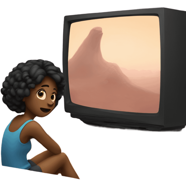 girl watching tv emoji