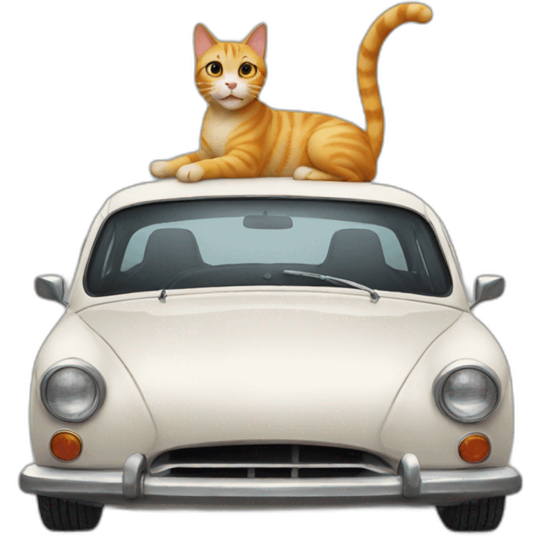 Cat on car emoji