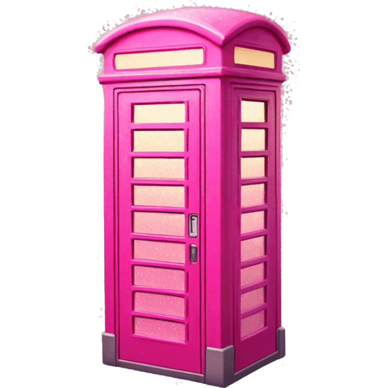 Pink ombre telephone booth with glitter  emoji