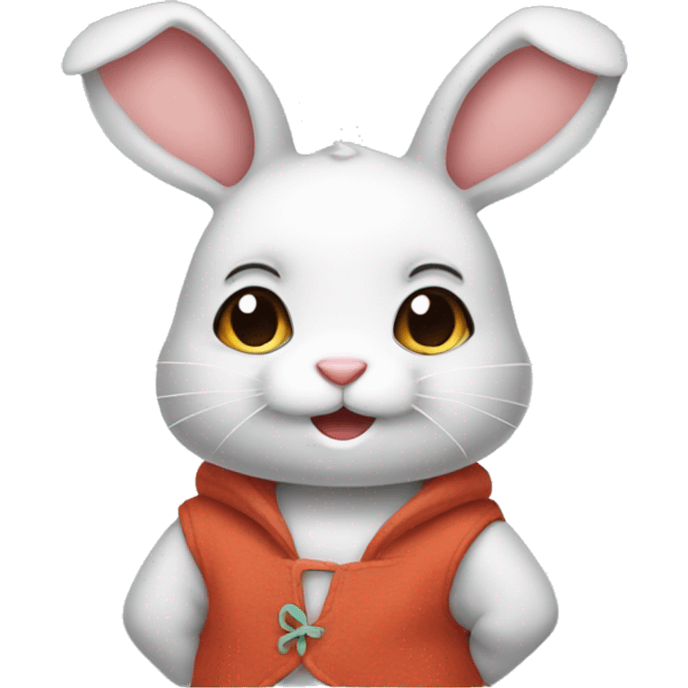 Cute rabbit wear kurdele emoji