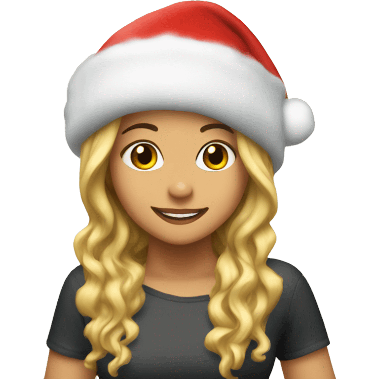 shakira with santa hat emoji