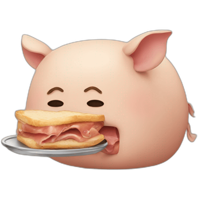 Cerdo comiendo pan emoji