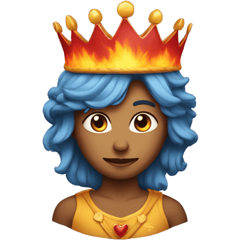 A flaming heart wearing a crown  emoji