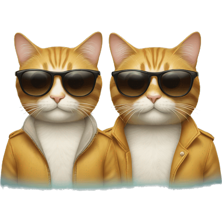 Two cool cats with sunglasses  emoji