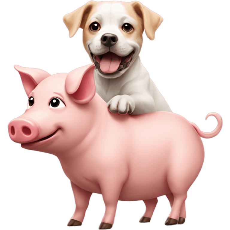 Dog riding a pig emoji