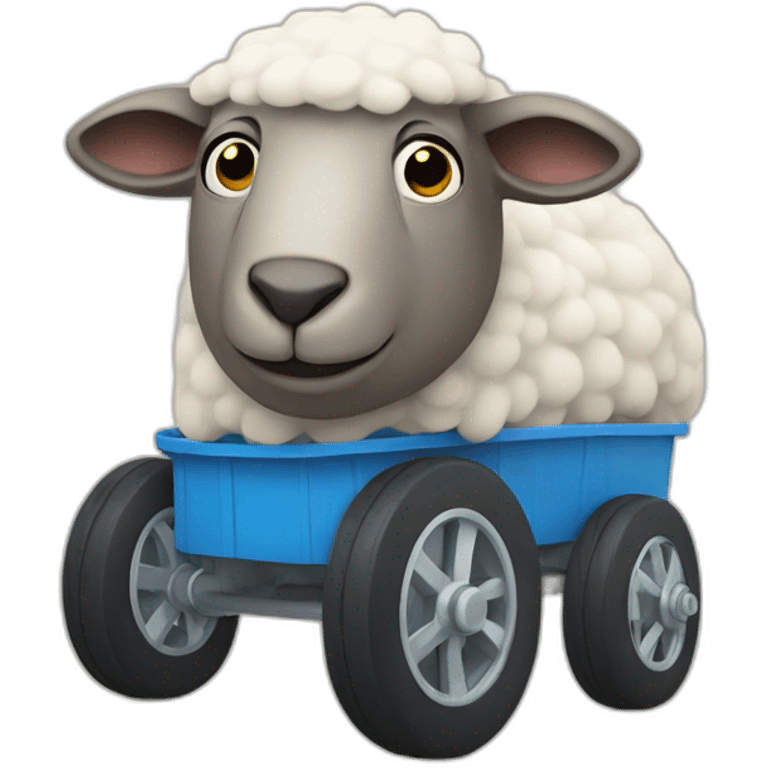 sheep with wheels emoji