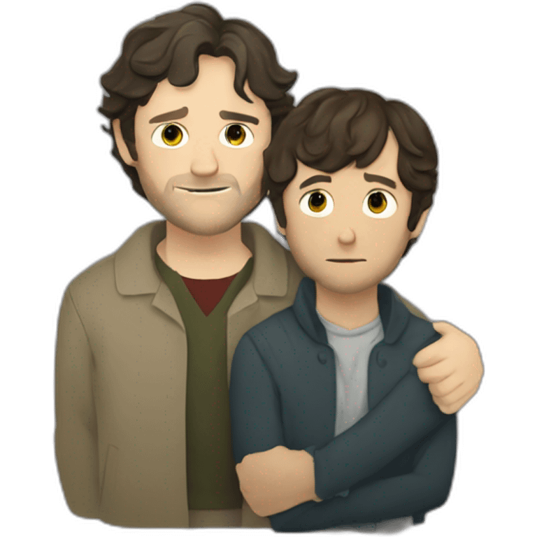 Hannibal Lecter and Will Graham hug emoji