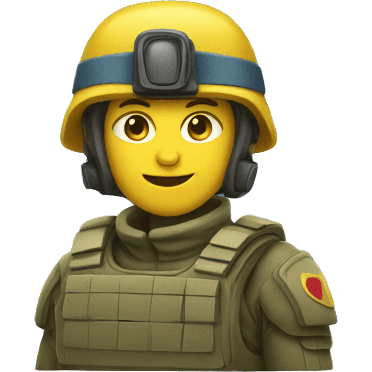 emoji yellow solider blue helmat emoji