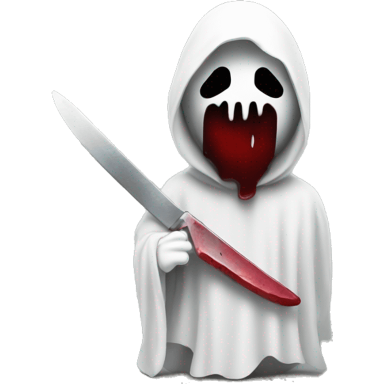 Ghostface holding bloody knife  emoji