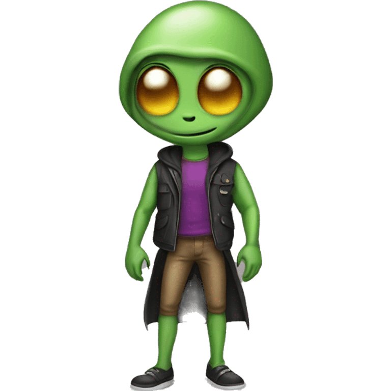 Alien wearing gay clothes emoji