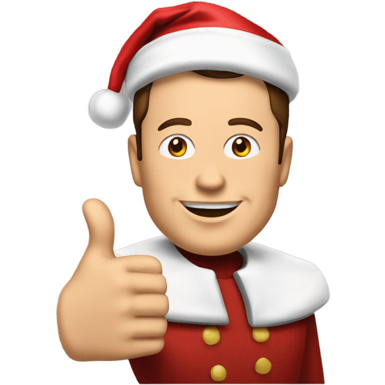 elon musk wearing a santa hat giving a thumbs up emoji