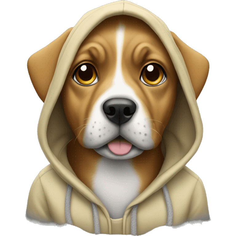 Dog wearing a hoodie emoji