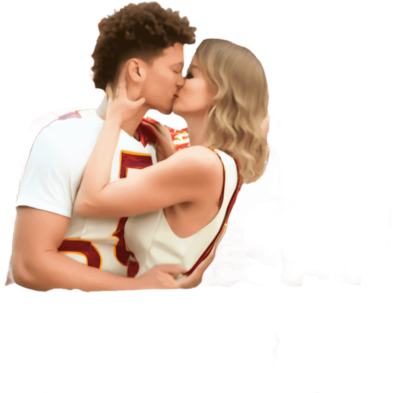 Taylor Swift kissing Patrick Mahomes  emoji