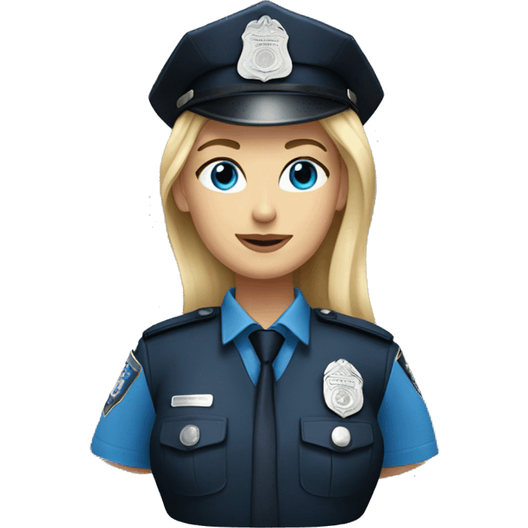 Blonde Woman with Blue eyes in Police Uniform  emoji