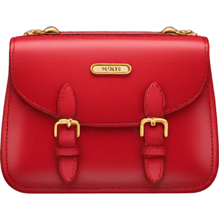 Prada purse in red with leather outlining emoji