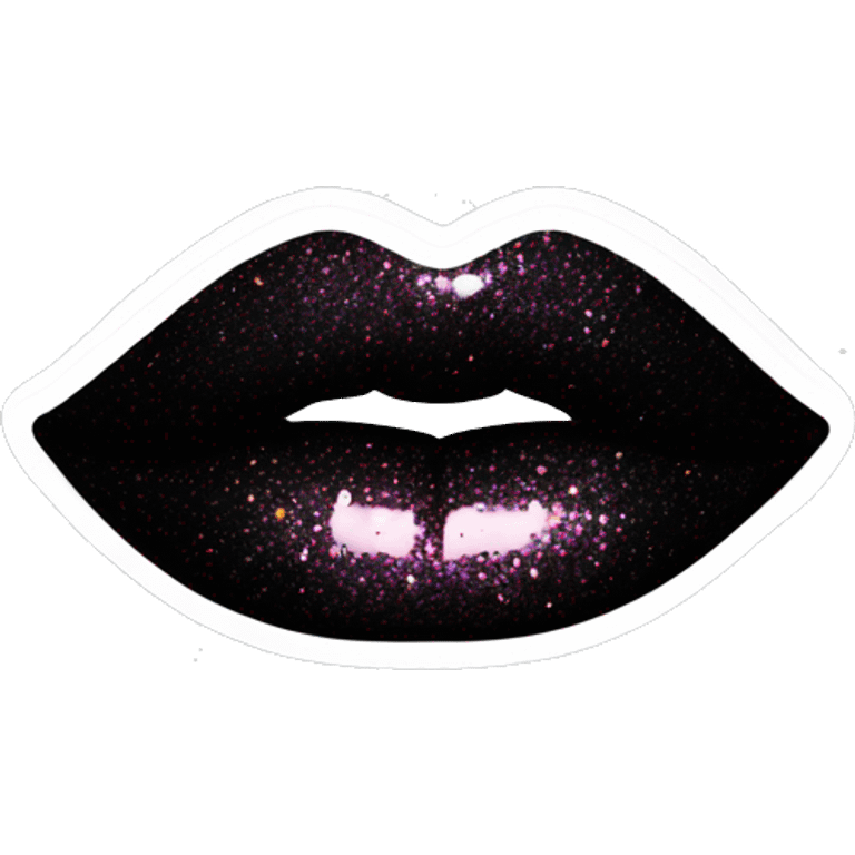 Black ombre lip gloss with a lot of glitter emoji