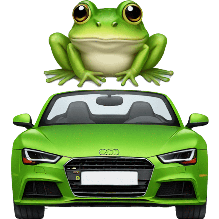 A frog in a Audi  emoji