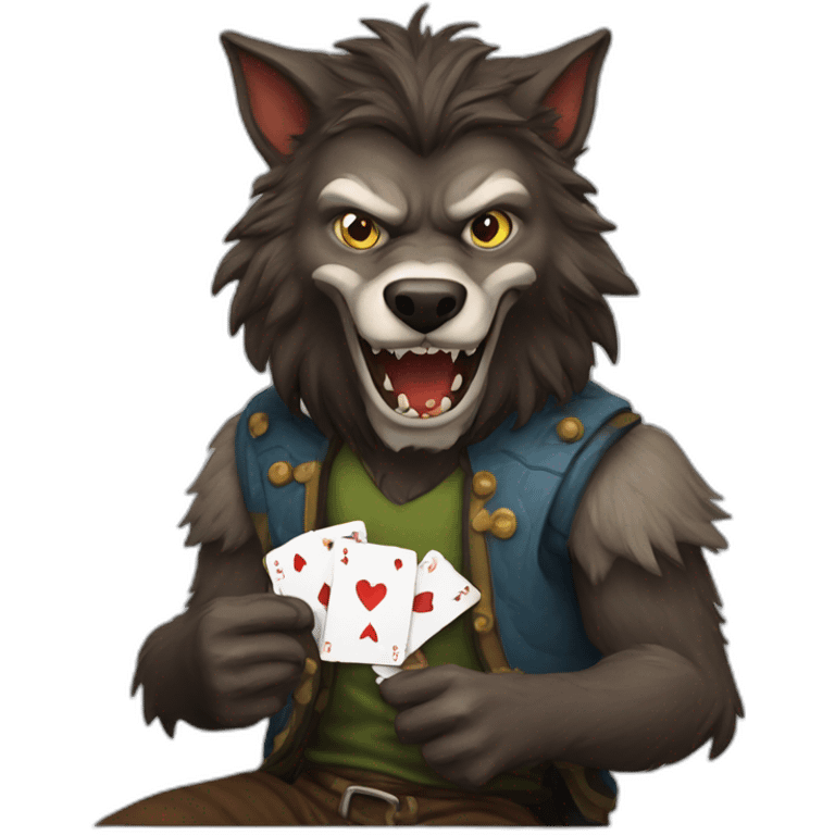 werewolf playing cards emoji