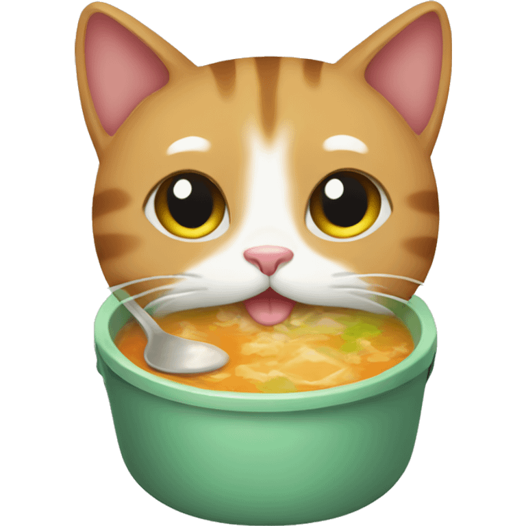 cat in bag eat soup emoji