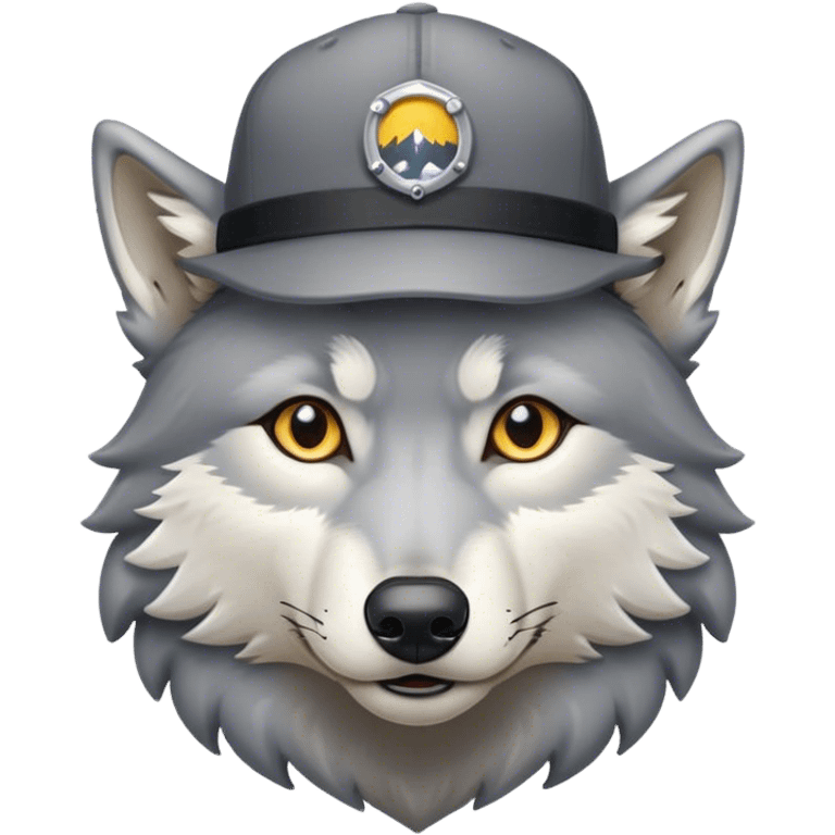 a wolf wearing a fitted hat  emoji