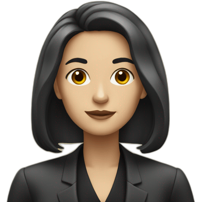 white woman lawyer with black long hair emoji