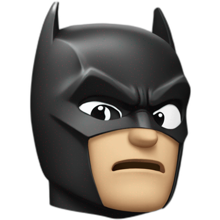 Batman thinking with hand on chin emoji