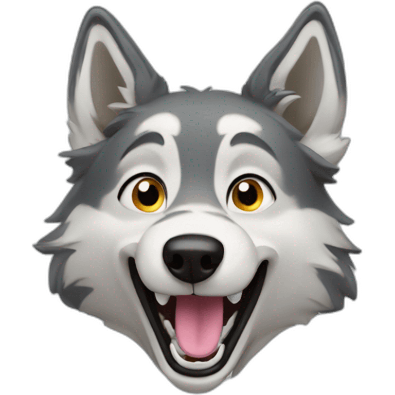 excited wolfdog face emoji