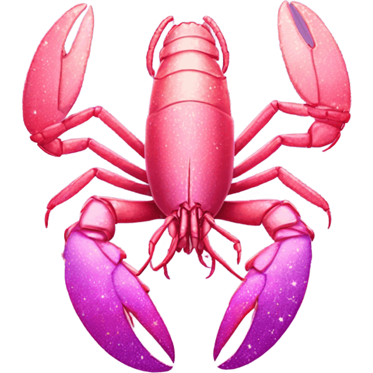 Pink ombre lobster with glitter emoji