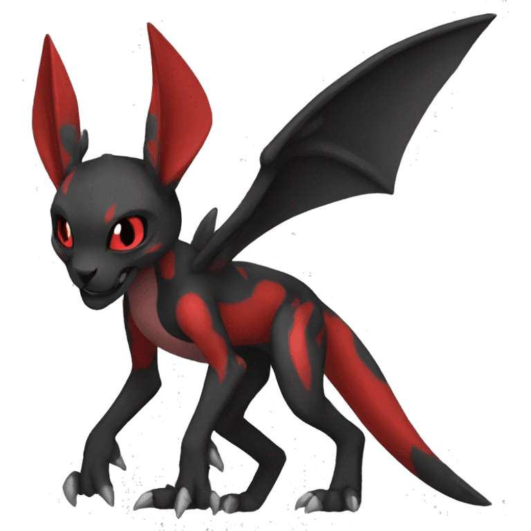 cool black red animal hybrid Fakemon full body emoji