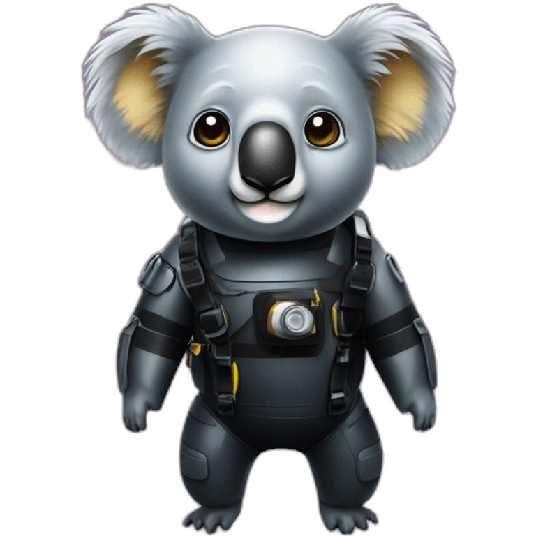 koala in black rubber shiny diving suit emoji