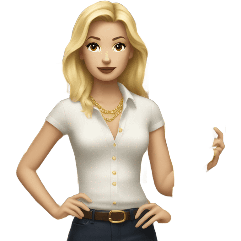 Blonde Ralph lauren women working holding gold bars  emoji