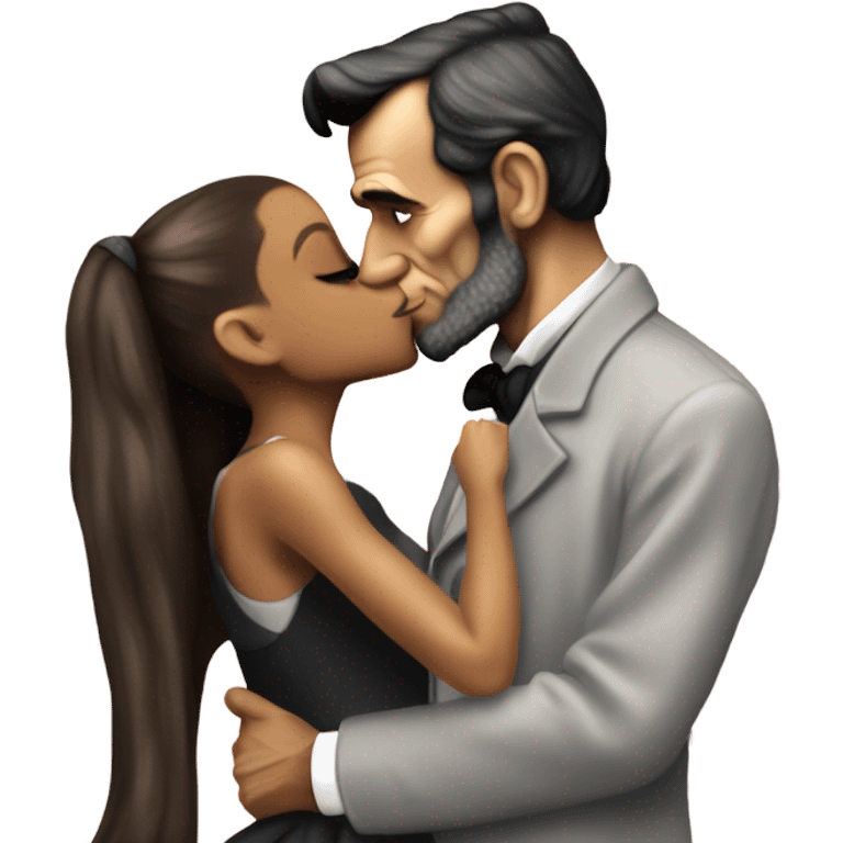 Abraham Lincoln kissing Ariana Grande  emoji