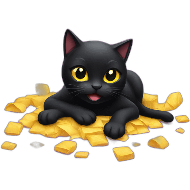 black cat party hard emoji