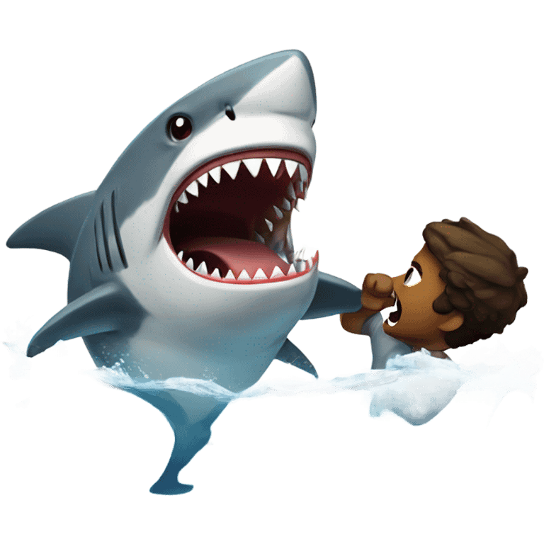 Fighting a shark emoji