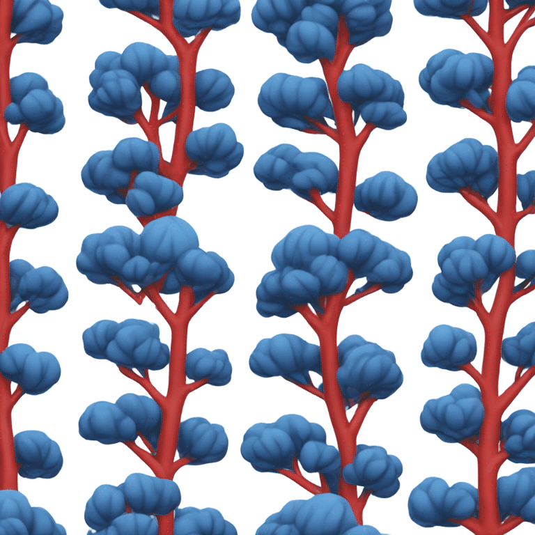 Blue Tree attacking red tree emoji