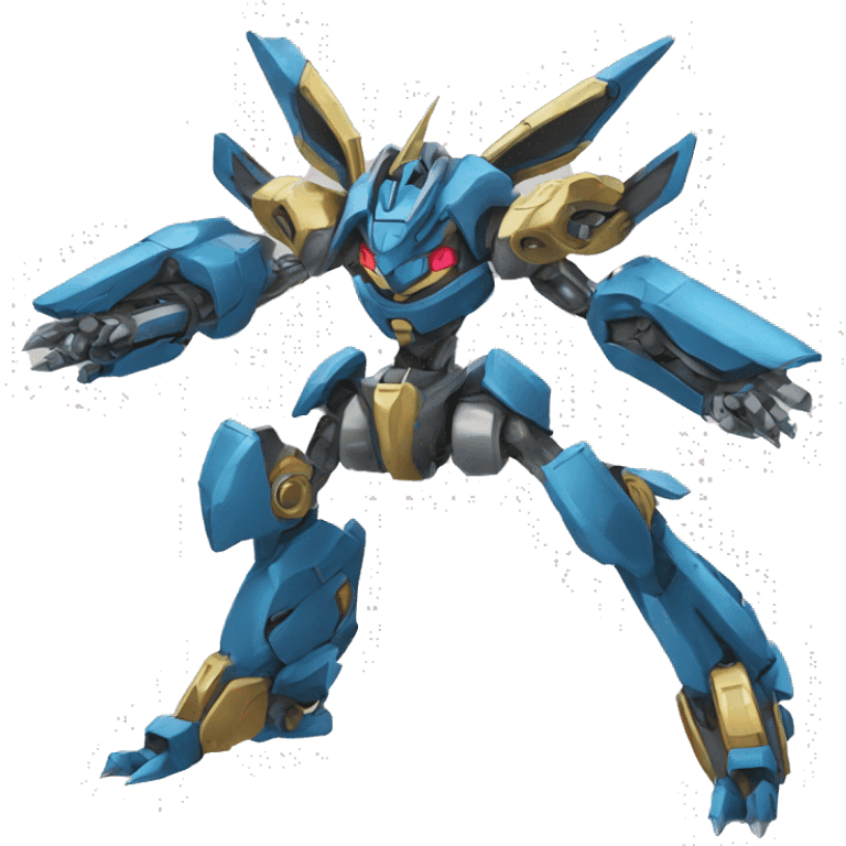 Futuristic mechanical medabot-lucario-mecha full body emoji