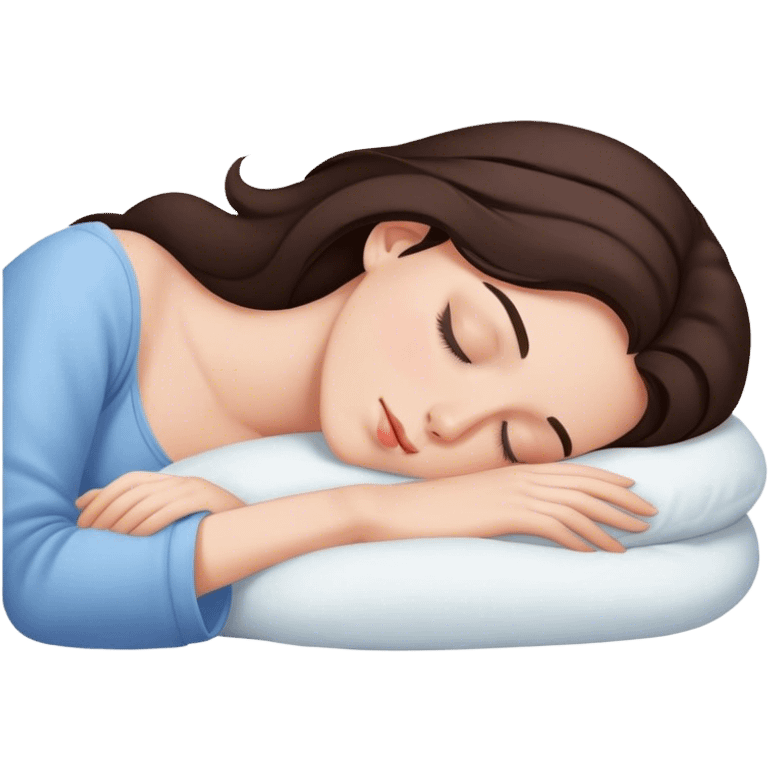 Beautiful brunette sleeping emoji