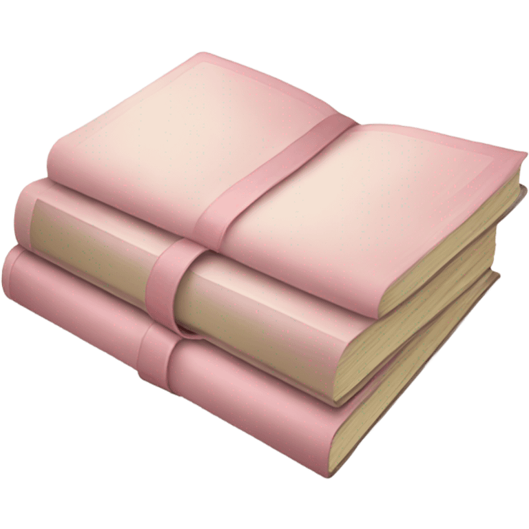 Four light Pink & beige book stable emoji