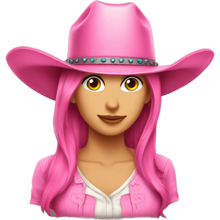 Pink cowgirl hat emoji